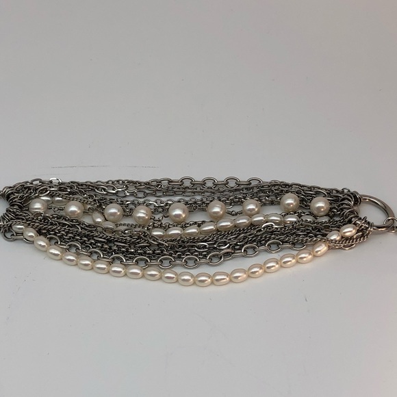 Multi chain Stainless Steel and real pearl bracelet. - Picture 4 of 4